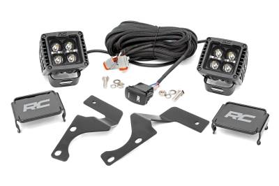 Rough Country Suspension Systems - Rough Country 70798 APillar 2" LED Ditch Light Kit Spot for 10-24 Toyota 4Runner