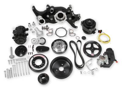 Holley - Holley Perf 20-180BK Black Accessory Drive Belt Kit for GM LS 294-427