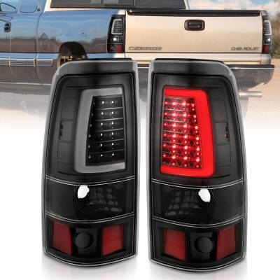 Anzo USA - Anzo USA 311330 LED Taillight Assembly Black/Clear 99-06 Silverado & Sierra