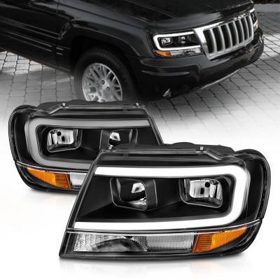 Anzo USA - Anzo USA 111537 Crystal Headlight Set for 99-04 Jeep Grand Cherokee WJ