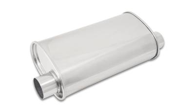 Vibrant Performance - Vibrant 1129 STREETPOWER Oval Muffler 2.5" Inlet/Outlet Offset-Offset Same Side