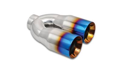 Vibrant Performance - Vibrant 1339B Dual 3.5" Round Stainless Steel Tips w/Burnt Blue Finish