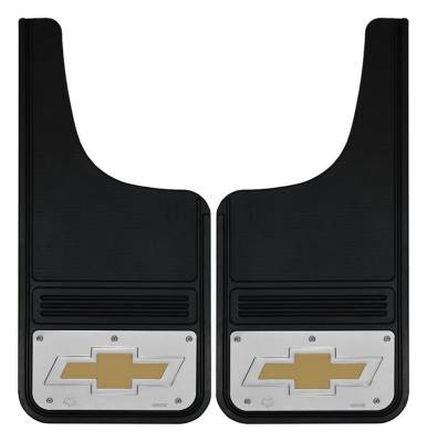 Gatorback - Gatorback 12"x26" Cut-Style Black Mud Flaps Bowtie Logo GB1226CUTBT-G