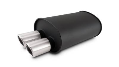 Vibrant Performance - Vibrant 12315 STREETPOWER FLAT BLACK Oval 2.5" Muffler w/Dual 304SS Brushed Tips