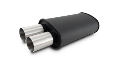 Vibrant Performance - Vibrant 12320 STREETPOWER FLAT BLACK Oval 2.5" Muffler w/Dual 304SS Brushed Tips