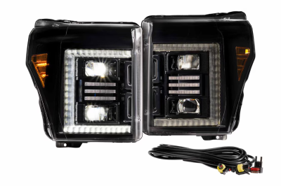 Morimoto - Morimoto LF553 XB Hybrid LED Black Headlights for 11-16 Ford F250/F350