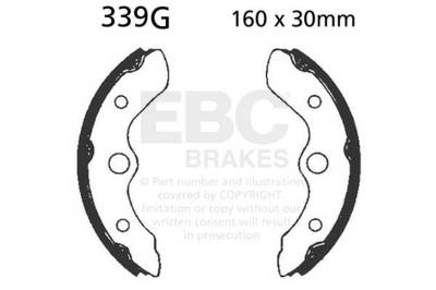EBC Motorcycle Brakes - EBC Motorcycle Brakes 339G Motorcycle Grooved Replacement Brake Shoes