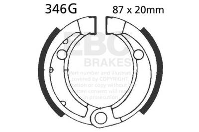 EBC Motorcycle Brakes - EBC Motorcycle Brakes 346G Motorcycle Grooved Replacement Brake Shoes