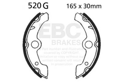 EBC Motorcycle Brakes - EBC Motorcycle Brakes 520G Motorcycle Grooved Replacement Brake Shoes