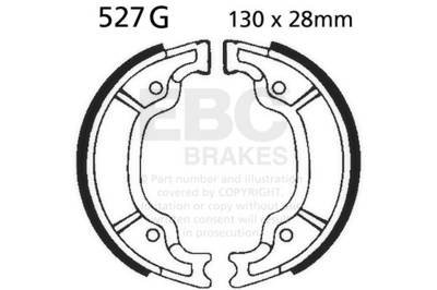 EBC Motorcycle Brakes - EBC Motorcycle Brakes 527G Motorcycle Grooved Replacement Brake Shoes