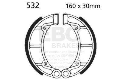 EBC Motorcycle Brakes - EBC Motorcycle Brakes 532 Plain Motorcycle Replacement Brake Shoes