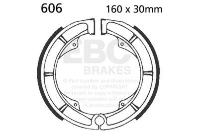 EBC Motorcycle Brakes - EBC Motorcycle Brakes 606 Plain Motorcycle Replacement Brake Shoes