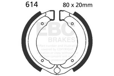 EBC Motorcycle Brakes - EBC Motorcycle Brakes 614 Plain Motorcycle Replacement Brake Shoes