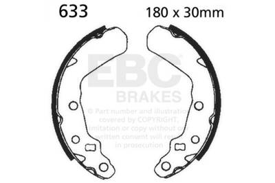 EBC Motorcycle Brakes - EBC Motorcycle Brakes 633 Plain Motorcycle Replacement Brake Shoes
