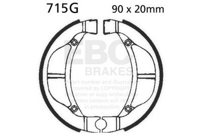 EBC Motorcycle Brakes - EBC Motorcycle Brakes 715G Motorcycle Grooved Replacement Brake Shoes