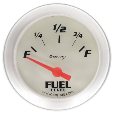 Equus - Equus E8361 Gauge Fuel Level 2" 73OhmE-10OhF 90 Sweep Elec White 8000