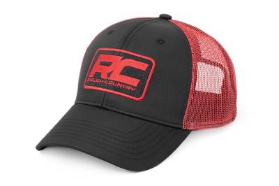 Rough Country Suspension Systems - Rough Country 84124 Hat Red Mesh RC Patch Black/Red