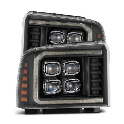 AlphaRex - AlphaRex 880319 Black LED Projector Headlights for 05-07 Ford Super Duty