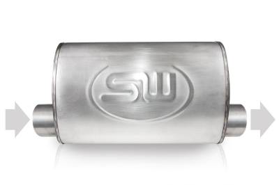 Stainless Works - Stainless Works TM4C2O2OSS Turbo Chambered Muffler 2" Offset/Offset Same Side