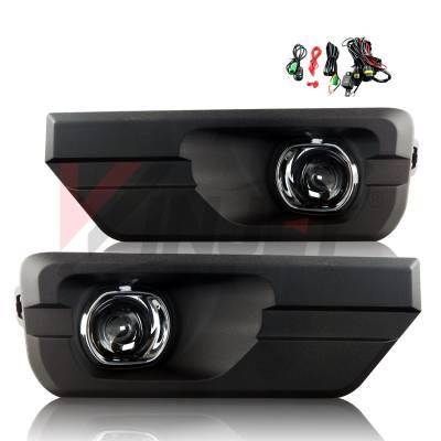 Winjet - Winjet CFWJ-0499-C Clear Fog Lights w/Wiring Kit for 13-16 GMC Acadia