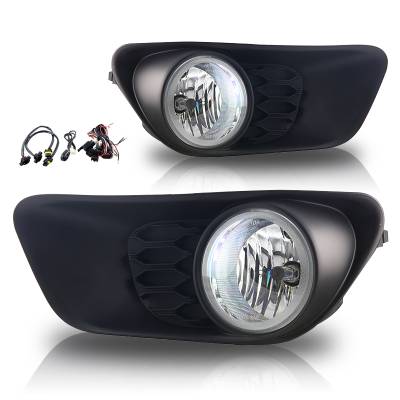 Winjet - Winjet CFWJ-0426-C Clear Fog Lights w/Wiring Kit for 12-16 Dodge Grand Caravan
