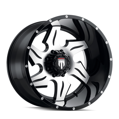 American Truxx - American Truxx AT163 Ninja 22x14 6x5.5 -76mm Black/Machined AT163-22483BM-76