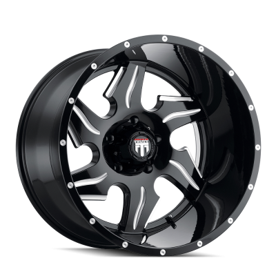 American Truxx - American Truxx AT163 Ninja 22x14 5x150 -76mm Gloss Black/Milled AT163-22450M-76