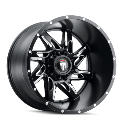 American Truxx - American Truxx AT183 Spyder 22x14 5x5.0 -76mm Black/Milled AT183-22473M-76