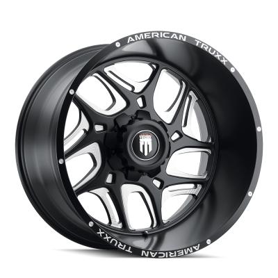 American Truxx - American Truxx AT1900 Sweep 24x14 5x5.0 -76mm Black/Milled AT1900-24473M-76