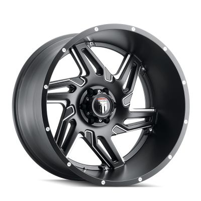 American Truxx - American Truxx AT186 Spurs 24x14 6x135 -76mm Satin Black/Milled AT186-24436M-76