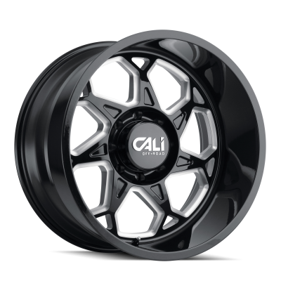 Cali Offroad Wheels - Cali Offroad 9111 Sevenfold 20x10 5x5.0 -25mm Gloss Black/Milled 9111-2173BM