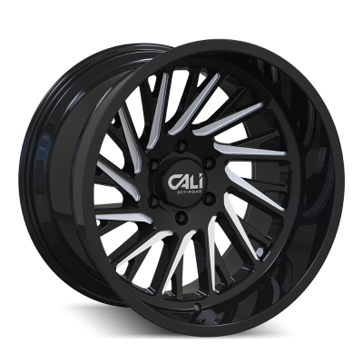 Cali Offroad Wheels - Cali Offroad 9114 Purge 20x10 5x5.0 -25mm Gloss Black/Milled 9114-2173BM