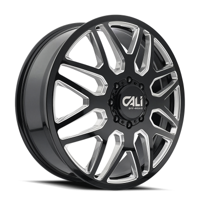 Cali Offroad Wheels - Cali Offroad 9115 Invader 22x8.25 Front 8x6.5 115mm Black/Mill 9115D-22881BMF115