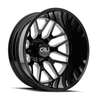 Cali Offroad Wheels - Cali Offroad 9115 Invader 22x8.25 Rear 8x200 -192mm Black/Mill 9115D-22877BMR192