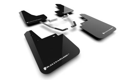Rally Armor - Rally Armor MF116-UR-BLK-WH Black Mud Flap White Logo