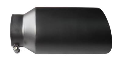 SpeedFx - SpeedFX 408B Exhaust Tip 4" Inlet 6" Outlet Black SS Angled Cut 12"