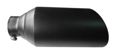 SpeedFx - SpeedFX 414B Exhaust Tip 4" Inlet 8" Outlet Black SS Angled Cut 18"