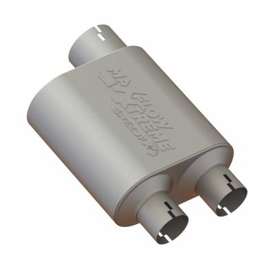 SpeedFx - SpeedFX 50102M2 MaxFlow Xtreme Muffler 3.5" In Dual 2.5" Out 16" SS Chambered