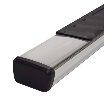 TrailFX - TrailFX A4019S 4" Trapezoid Nerf Bar Side Steps Polished Stainless Rocker Mount