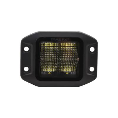 TrailFX - TrailFx 2X2CFFMB 3" Fog Light 20W 90DEG Flood 1920LM Black w/Harness & Mount