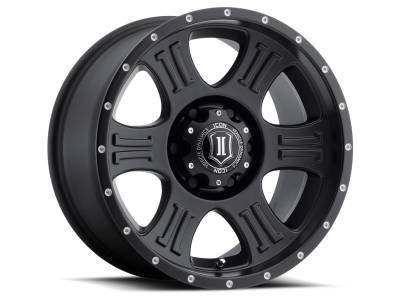ICON Alloys - ICON Alloys Shield 17x8.5 5x5.0 0mm Satin Black 1017857347SB