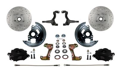 Leed Brakes - Leed Brakes BFC1002SMX Front Disc Brake Kit Black Calipers 5x4.75" Stock Ride Ht
