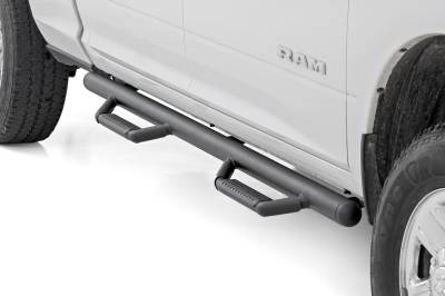 Rough Country Suspension Systems - Rough Country RCD2080CCB 3" Drop Step Nerf Bars Black for 09-18 Ram 1500 Crew