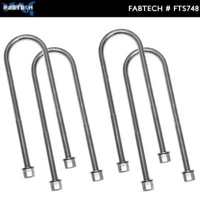 Fabtech - Fabtech FTS748 U-Bolt Kit Round 9/16-18x15.00x4.00