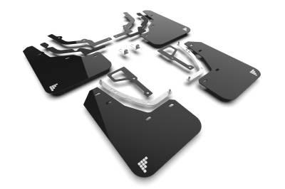 Rally Armor - Rally Armor MF117-BAT-BLK-SIL Black Mud Flap White Logo