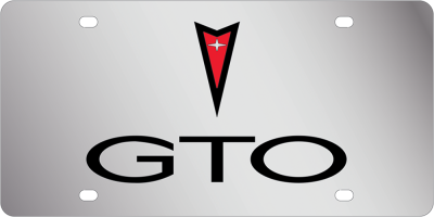 Eurosport Daytona - Eurosport Daytona 1841-1 Stainless License Plate Pontiac GTO Logo