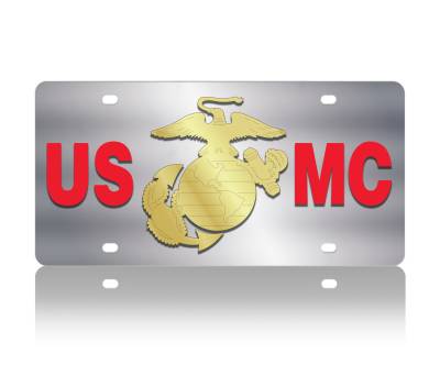 Eurosport Daytona - Eurosport Daytona 1911-1 Stainless License Plate USMC Logo