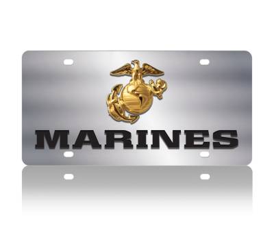 Eurosport Daytona - Eurosport Daytona 1912N-2 Stainless License Plate Marines Logo