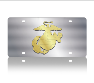 Eurosport Daytona - Eurosport Daytona 1913-1 Stainless License Plate USMC Logo