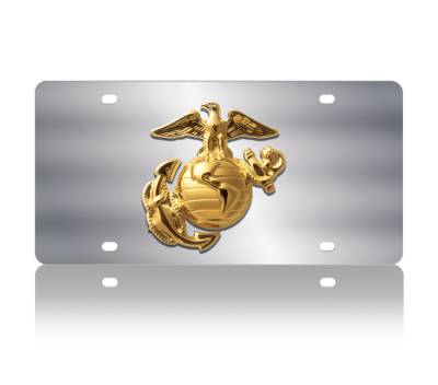 Eurosport Daytona - Eurosport Daytona 1913N-2 Stainless License Plate USMC Logo
